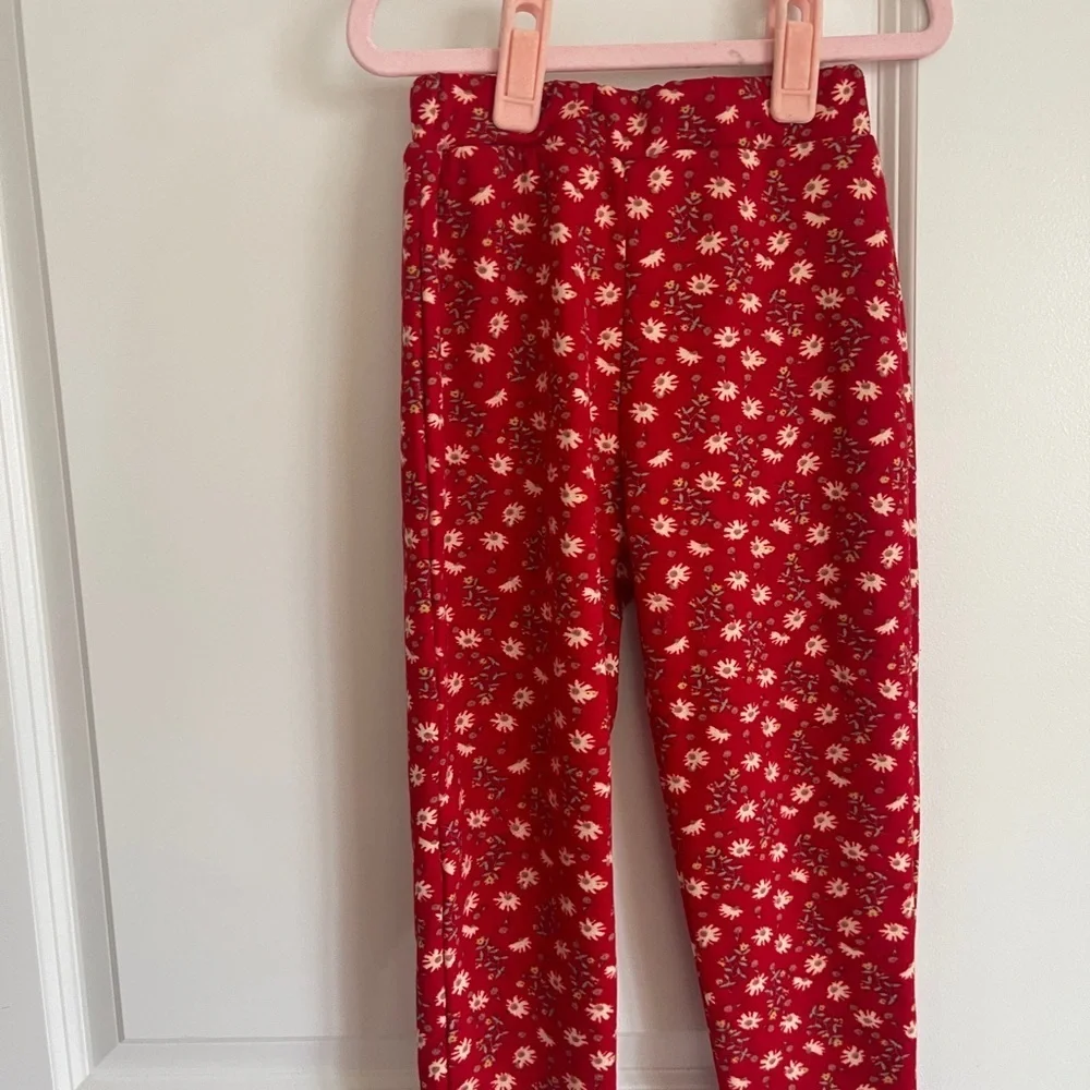 Floral Red Kids Sets Velour Christmas/New Year's Party